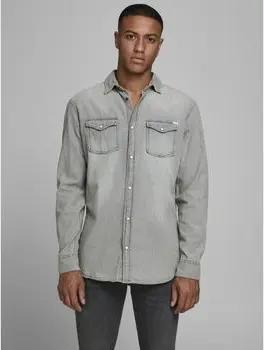 Jack & Jones Hemdbluse 12138115 SHERIDAN-LIGHT GREY
