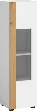 Vitrinenschrank RUDA Artisan Oak Nachbildung weiß B/H/T: ca. 30x112x33 cm