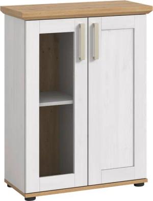 Vitrinenschrank VERONA Lärche Nachbildung Eiche Nachbildung B/H/T: ca. 64x88x37 cm