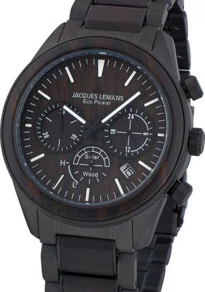 Jacques Lemans 1-2115M Eco Power Wood Herrenuhr 44mm 10ATM