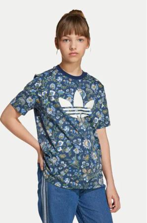 adidas T-Shirt Liberty London JV7818 Dunkelblau Loose Fit