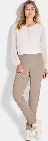 Extra schmale Jerseyhose BELLA mit Schlupfbund - beige - Gr. 54 von Goldner Fashion