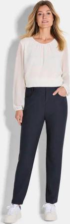 Hose LOUISA in feiner Köperstruktur - marine - Gr. 42 von Goldner Fashion