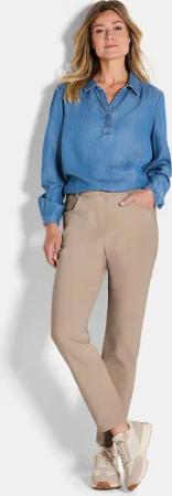 Hose LOUISA in feiner Köperstruktur - beige - Gr. 24 von Goldner Fashion