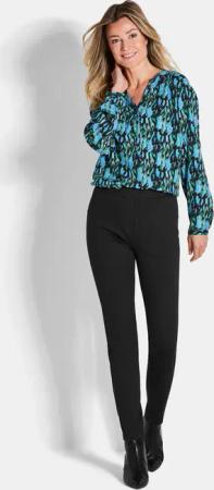 Extra schmale Jerseyhose BELLA mit Schlupfbund - schwarz - Gr. 38 von Goldner Fashion
