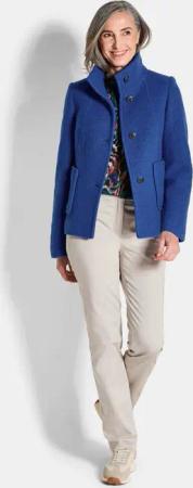 Wollmix Jacke mit Stehkragen - royalblau - Gr. 40 von Goldner Fashion