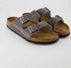 Birkenstock Schuhe - Arizona Weichbettung Leder Leder (Grau, Gr. 43)