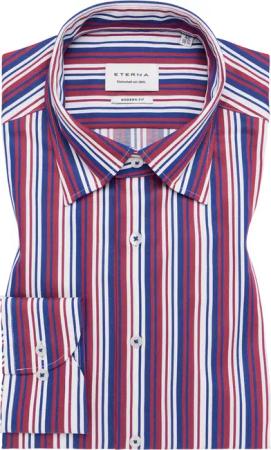 MODERN FIT Hemd in rauchblau gestreift