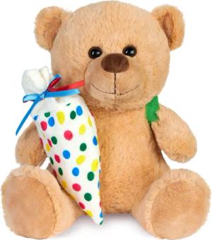 BRUBAKER Kuscheltier Teddybär mit Schulranzen und