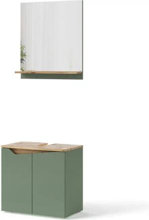 Vicco Badmöbel-Set Marelle, Grün/Artisan, 2 Teile,
