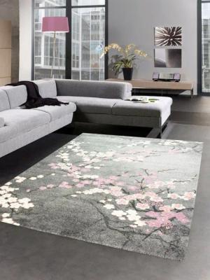 Carpetia Teppich Teppich modern Wohnzimmerteppich Blumen