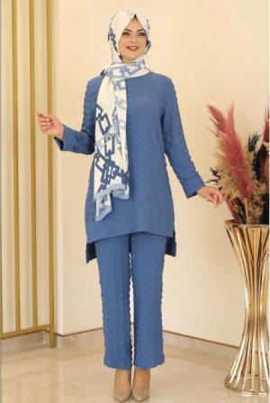 fashionshowcase Hosenanzug Sommerlicher Damen Longtunika-Anzug -