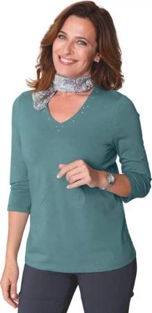 GOLDNER 3/4-Arm-Shirt T-Shirt mit charmantem Ausschnitt