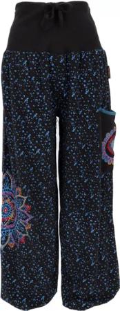 Guru-Shop Relaxhose Weite Pluderhose mit breitem