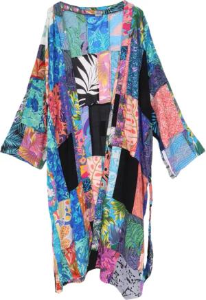 Guru-Shop Kimono Individueller Patchwork Sommer Kimono