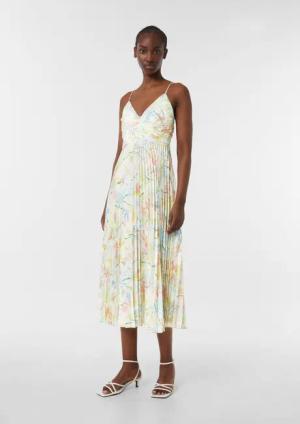Comma Maxikleid Florales Midikleid mit Rückenausschnitt