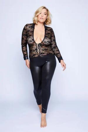 Ulla Popken Body Catsuit Wetlook Ouvert
