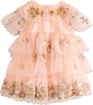 Next Tüllkleid Kurzärmeliges Mesh-Kleid mit Verzierung
