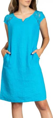 Caspar Sommerkleid SKL042 Damen Sommer Leinenkleid