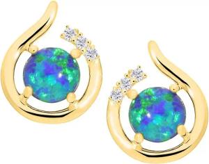 My Gold Paar Ohrstecker Damen Opal