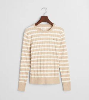 Gant Strickpullover STRETCH COTTON CABLE STRIPE