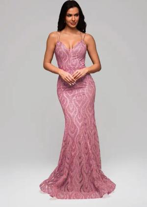 OMBRE Abendkleid Elegantes Abendkleid mit Pailletten