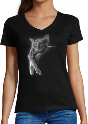 MyDesign24 T-Shirt Damen Katzen Print Shirt