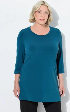 Ulla Popken Longshirt Longshirt Rundhalsausschnitt 3/4-Arm