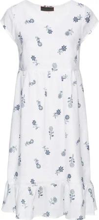 Reitmayer Midikleid Leinen-Kleid mit Blumenmuster