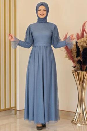 Modavitrini Tüllkleid Abendkleid aus gepunktetem Tüll