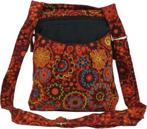 Guru-Shop Schultertasche Bestickte Ethno Schultertasche -