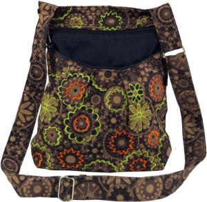 Guru-Shop Schultertasche Bestickte Ethno Schultertasche -