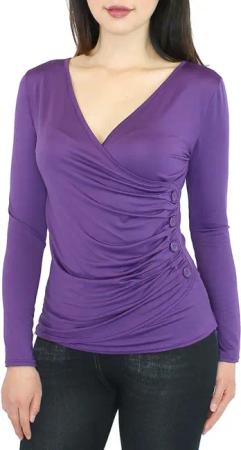 dy_mode Langarmshirt Damen Langarmshirt mit V-Ausschnitt