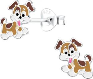 ALEXANDER YORK Paar Ohrstecker HUND braun,