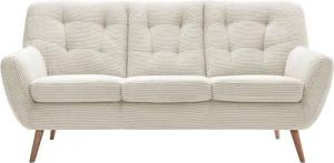 exxpo - sofa fashion 3-Sitzer "Scandi, bequem, aufwendige Rückenpolsterung für mehr Sitzkomfort", aktuelle Farben in hochwertigen Bezugsqualitäten, Holzfuß