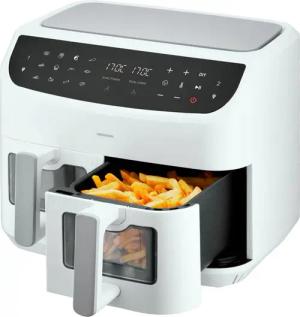 Medion Heißluftfritteuse "MD11760 P20 XXL, 2 separat gesteuerte Garkammern, Touch Display", 2400 W, 9 Automatikprogramme/je 4,35 l pro Korb