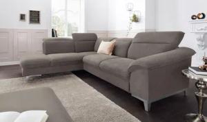 COTTA Polstergarnitur "Teresa L-Form", (Set), Set bestehend aus: Ecksofa mit Kopfteilverstellung & Hocker
