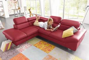 COTTA Polstergarnitur "Driver L-Form", (Set), Set bestehend aus: Ecksofa mit Kopfteilverstellung & Hocker