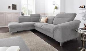 COTTA Polstergarnitur "Teresa L-Form", (Set), Set bestehend aus: Ecksofa mit Kopfteilverstellung & Hocker