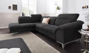 COTTA Polstergarnitur "Teresa L-Form", (Set), Set bestehend aus: Ecksofa mit Kopfteilverstellung & Hocker