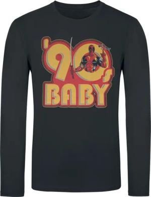 Deadpool - Marvel Langarmshirt - Deadpool - 90s Baby - S - für Männer - Größe S - schwarz - Lizenzierter Fanartikel