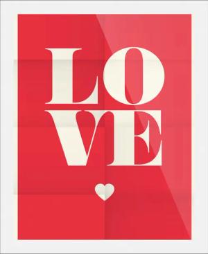 queence Bild "Love Letter", Schriftzüge-Liebessprüche-Herz-Herzbilder, (1 St.), gerahmt