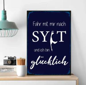 queence Metallbild "Sylter Glück", Schriftzüge-Schriftzug-Sprüche-Sprüche & Texte, (1 St.), Stahlschilder