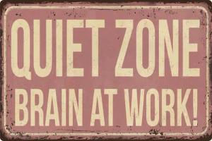 queence Metallbild "QUIET ZONE", Sprüche & Texte-Schriftzug-Sprüche-Sprüche & Texte, (1 St.), Stahlschild, Blechschild, Sprüche, Texte, witzig