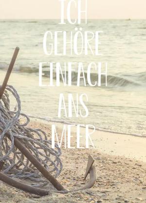queence Metallbild "Meerliebe II", Sprüche-Schriftzug-Sprüche-Sprüche & Texte-Meer-Strand-Anker, (1 St.), Stahlschild, Blechschild, Sprüche, Texte, Fernweh, Sylt