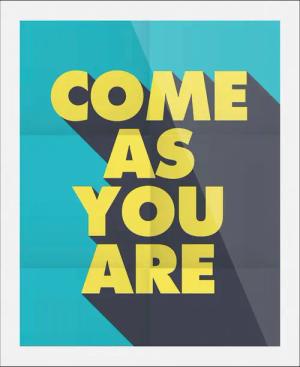queence Bild "Come as you are", Schriftzüge-Schriftzug-Motivationsbilder-Kunst-Liebessprüche, (1 St.), gerahmt