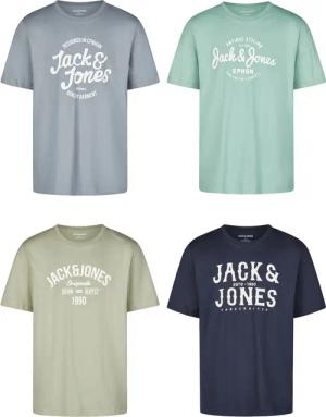 Jack & Jones Tshirt Herren Regular Fit JJLINO 4er Pack Set Pack