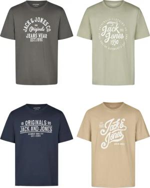 Jack & Jones Tshirt Herren Regular Fit JJLINO 4er Pack Set Pack