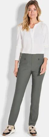 Schmale Bengalinhose LOUISA innen angeraut - khaki - Gr. 20 von Goldner Fashion