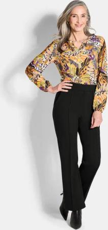 Jerseyhose VERA mit Biesen - schwarz - Gr. 20 von Goldner Fashion